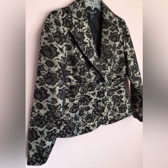 Scott Taylor Petite black lace tan two Blazer with Pockets size petite small - Picture 5 of 7